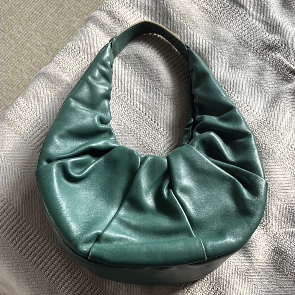 Staud Half Moon Green Leather Bag
